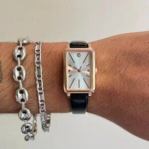 black classy old money luxury leather watch